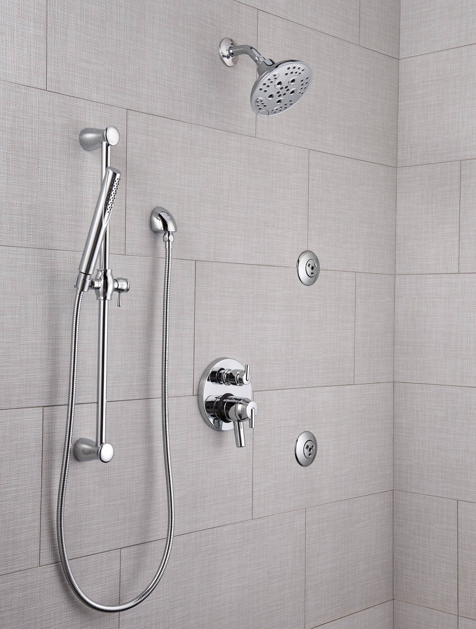 Regadera Delta Lumicoat de Acero Inoxidable con Chorro SH5005-SS-PR