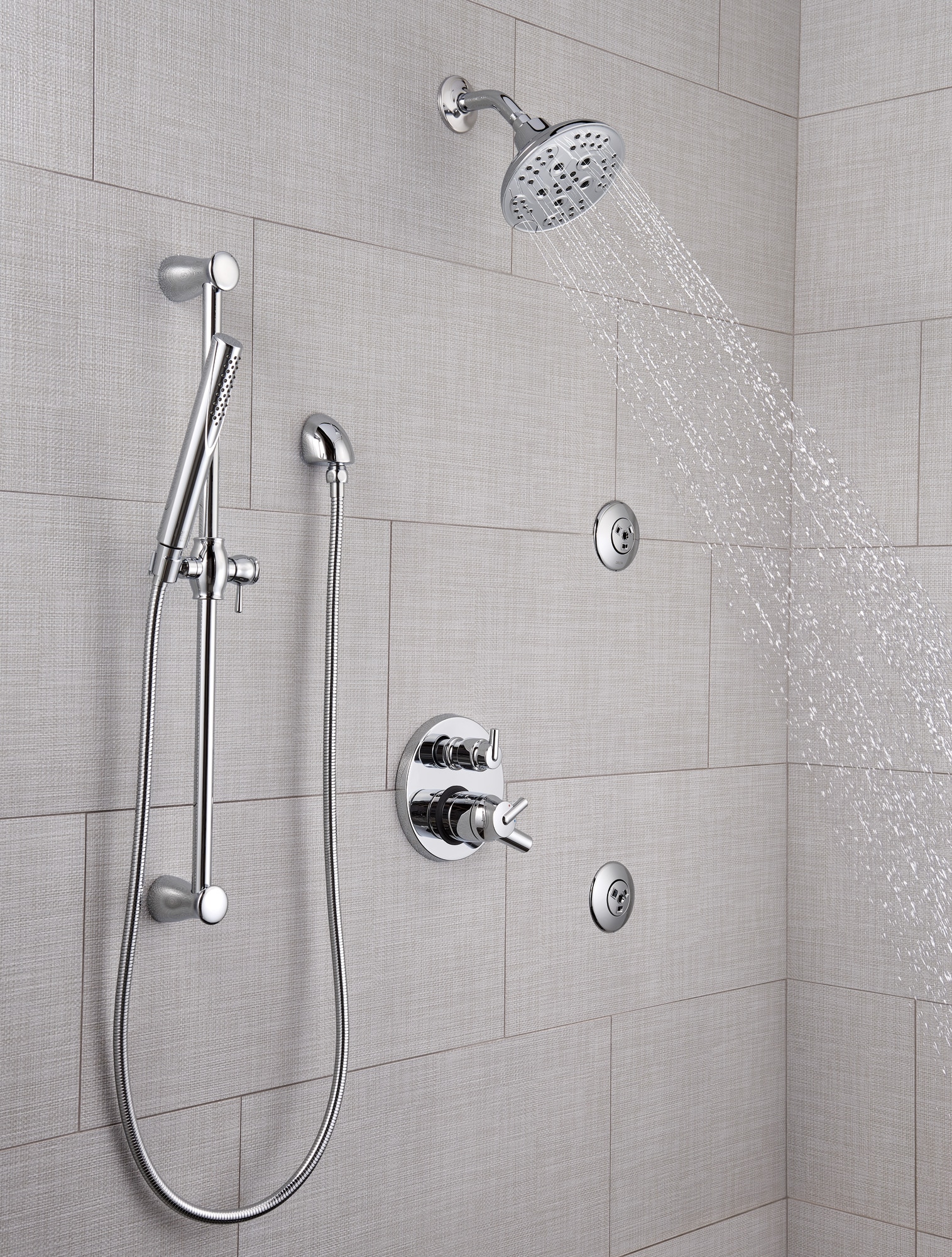 Regadera Delta Lumicoat de Acero Inoxidable con Chorro SH5005-SS-PR