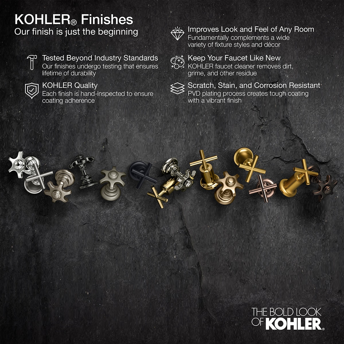 Chorro de ducha KOHLER WaterTile en latón moderno cepillado vibrante K-8002-2MB.