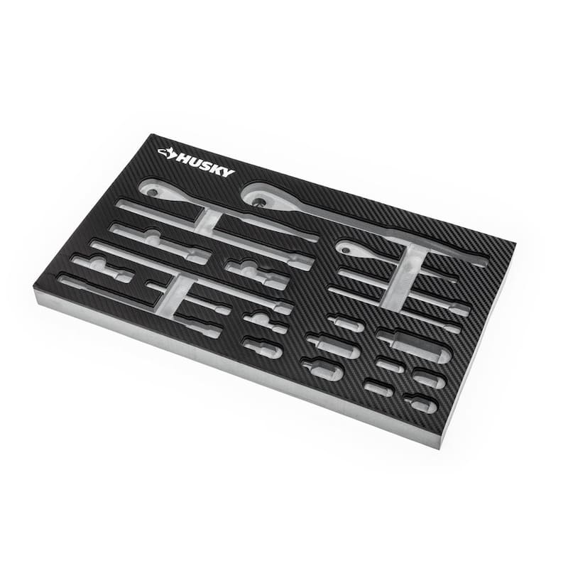 Juego de trinquetes y accesorios Husky de 1/4, 3/8 y 1/2 pulgadas, con 144 posiciones en EVA (22 piezas) - H144RAT22PCEVA