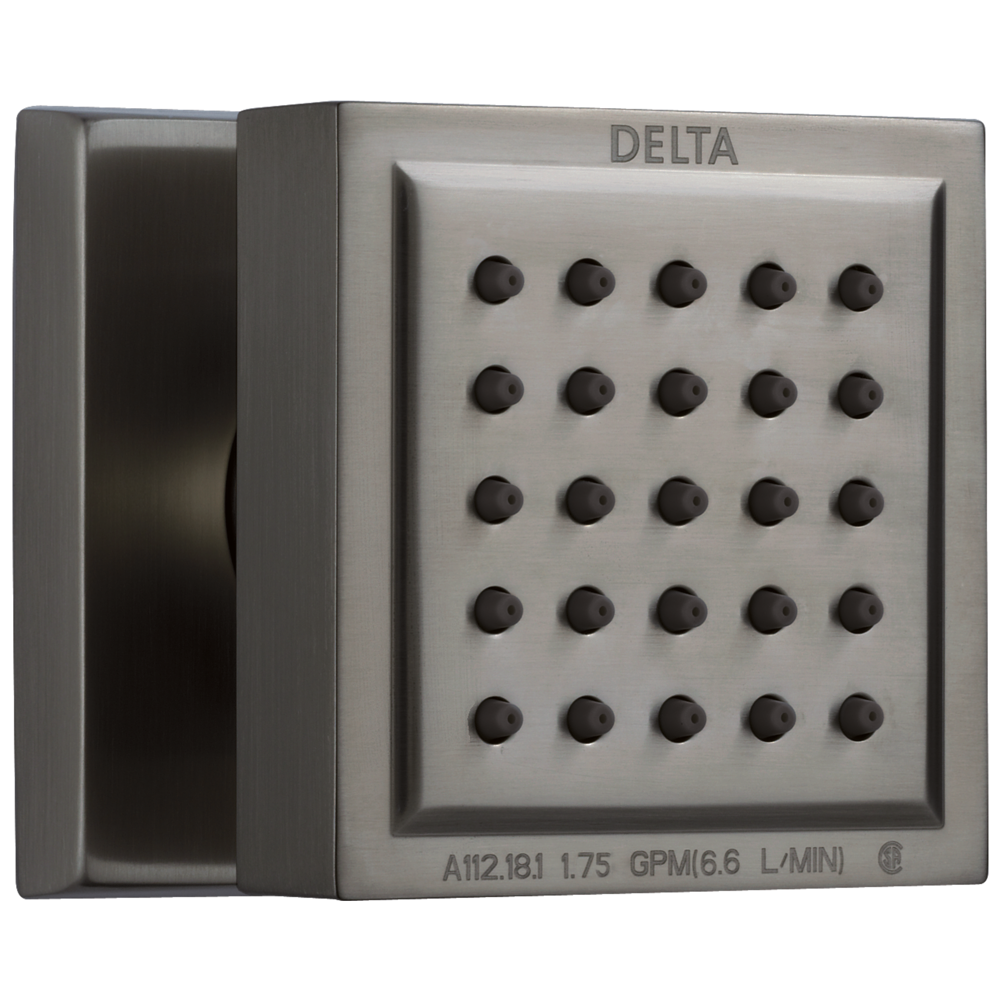 Regadera de acero inoxidable negro con cromado luminoso Delta Lumicoat 50150-KS-PR