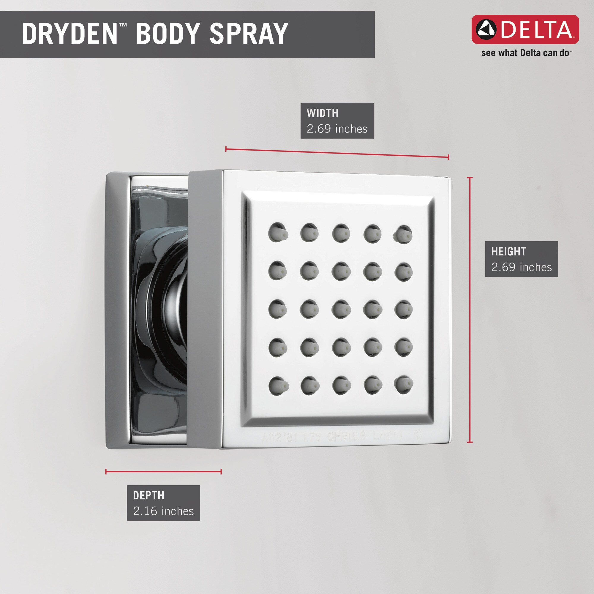 Regadera de acero inoxidable negro con cromado luminoso Delta Lumicoat 50150-KS-PR
