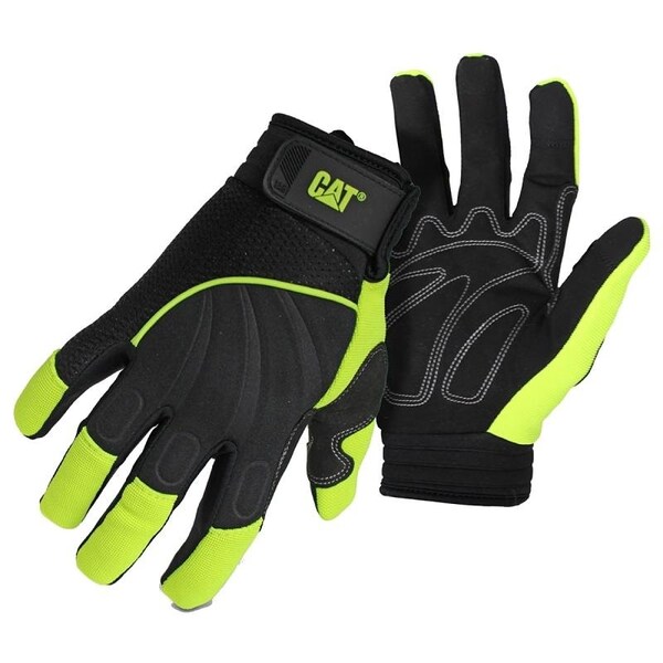 Guantes de Mecánico de Alta Visibilidad Cat CAT012224M, para Hombre, M, Puño de Muñeca Ajustable, Cuero Sintético - CAT012224M