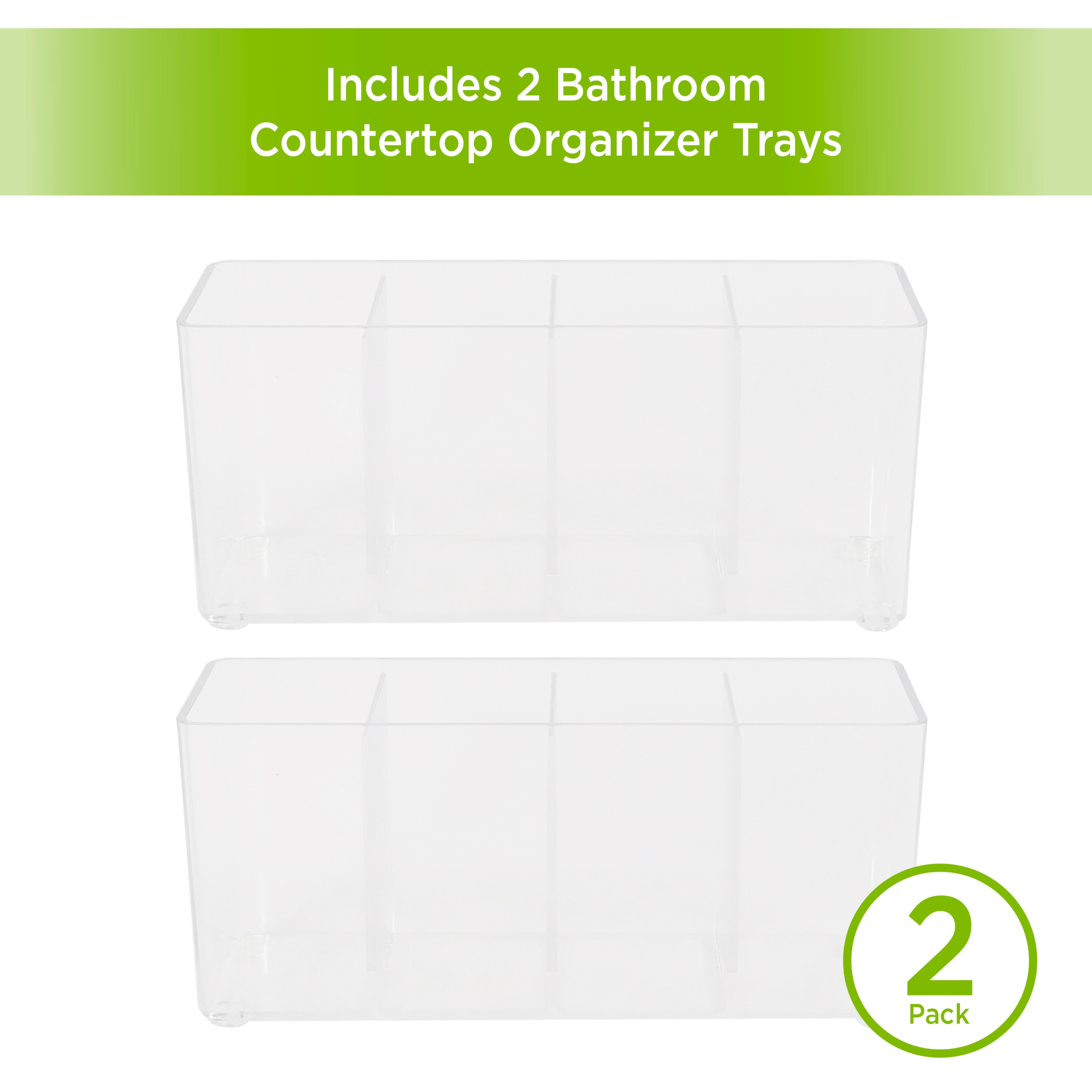 Organizador de cajones transparente de plástico Kenney 2-Pack de 6.76 pulgadas