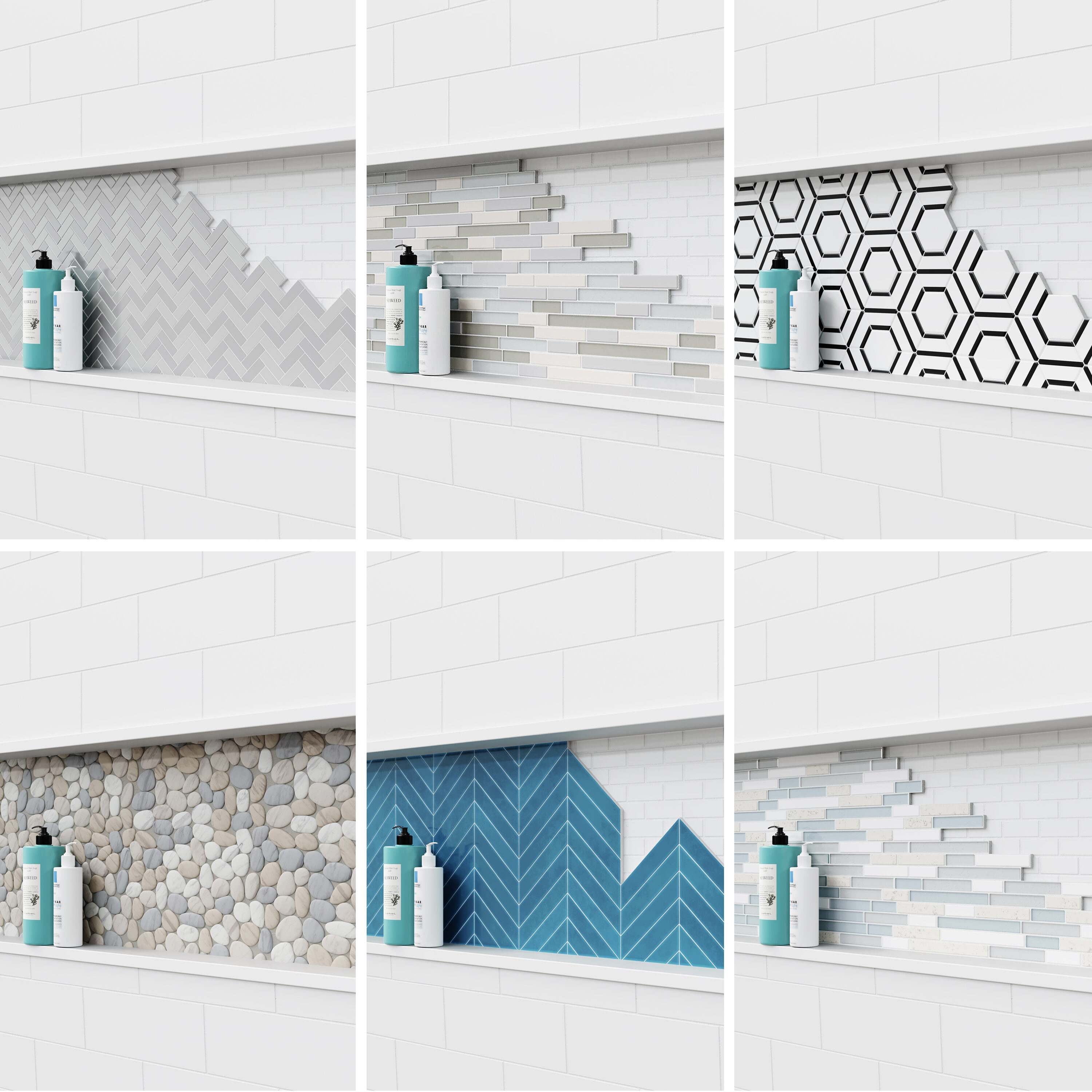Cubierta de pared para regadera encajable de 4 piezas MAAX NexTile de 60 pulgadas de ancho x 30 pulgadas de profundidad x 74 pulgadas de altura en blanco, para instalar directamente en los montantes.