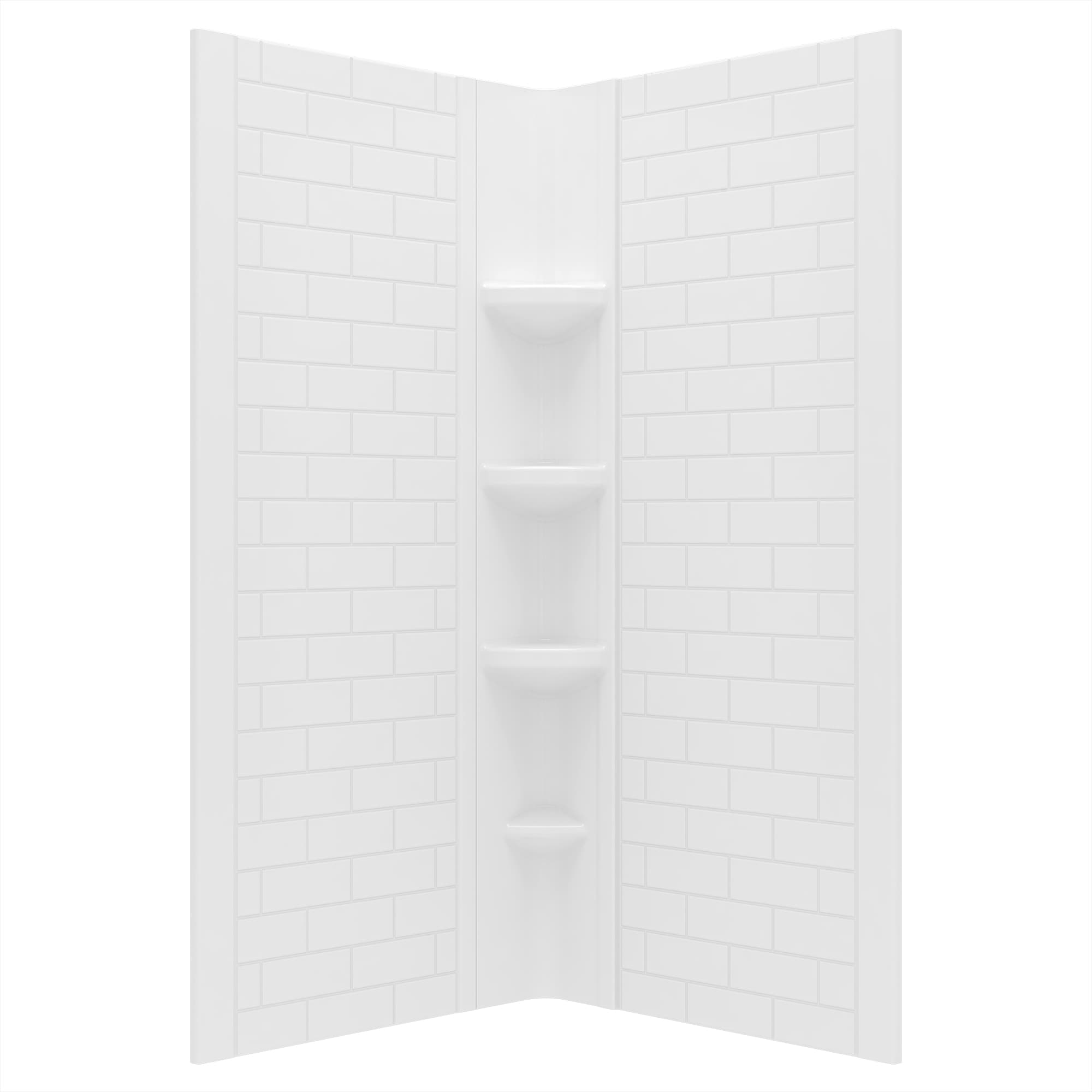 Panel de esquina para ducha de 3 piezas American Standard Elevate, color blanco ártico, de 36 pulgadas de ancho x 36 pulgadas de profundidad x 72 pulgadas de altura.
