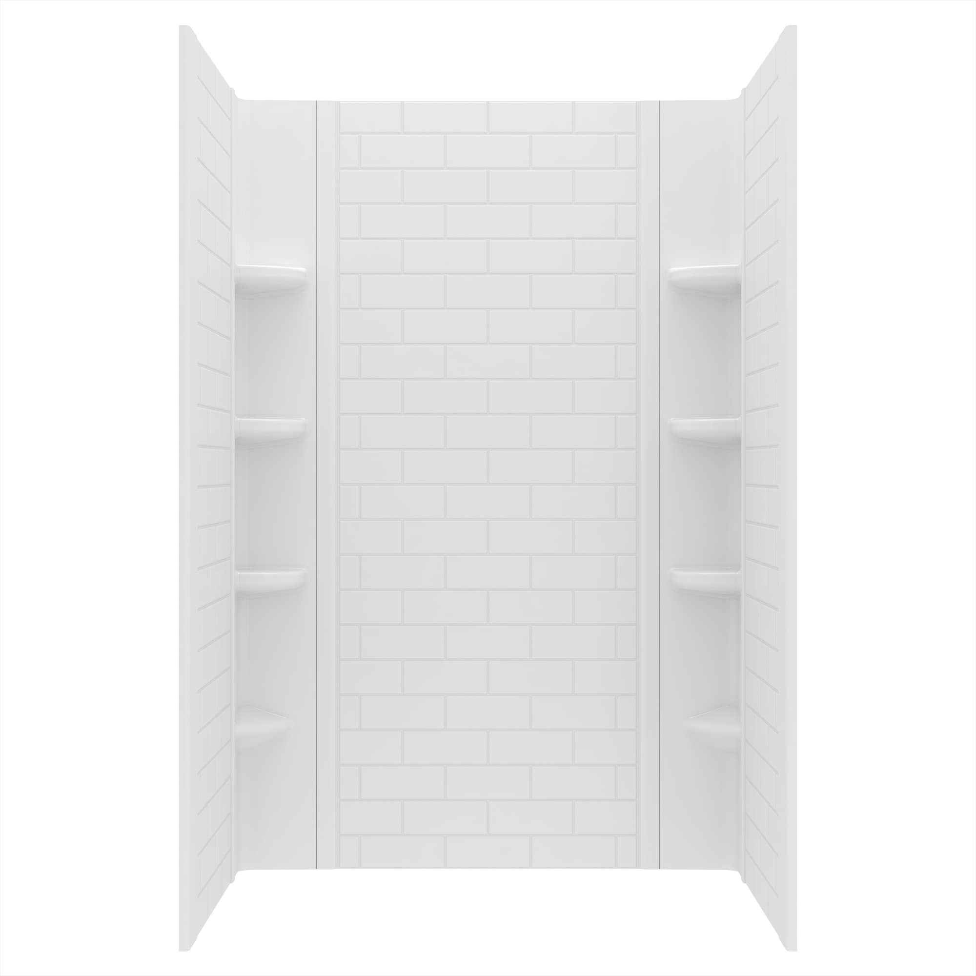 Kit de panel de ducha alcoba de 3 piezas American Standard Elevate 48 pulgadas de ancho x 30 pulgadas de profundidad x 72 pulgadas de altura en blanco ártico.
