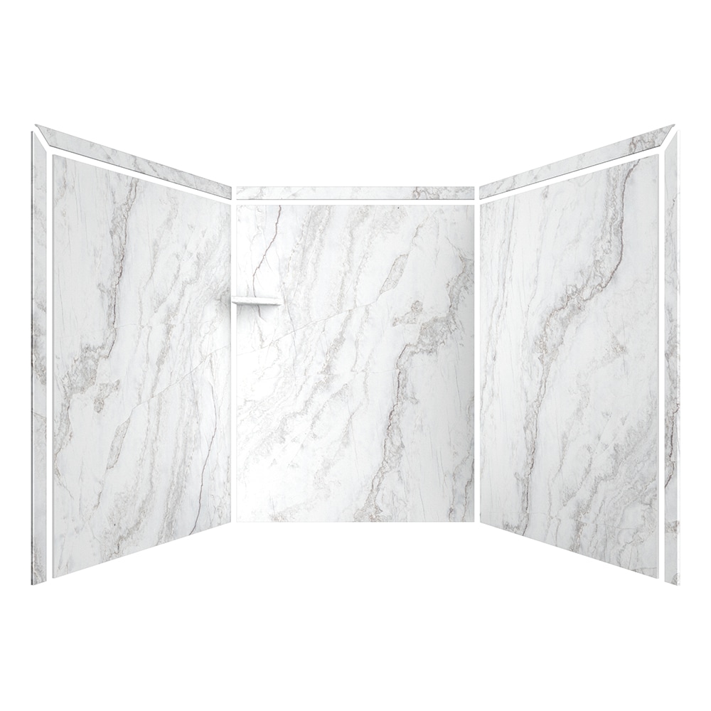Pared de ducha FlexStone Adaptable Calypso 3.0 de 60 pulgadas de ancha x 60 pulgadas de profundidad x 80 pulgadas de alto - Pieza para empotrar con pegamento SSK60607831CP