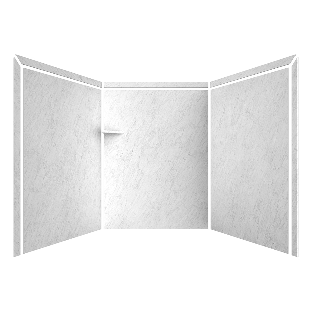 Recubrimiento de pared para ducha adaptable FlexStone Frost 60 pulg. x 60 pulg. x 80 pulg. - 3 piezas