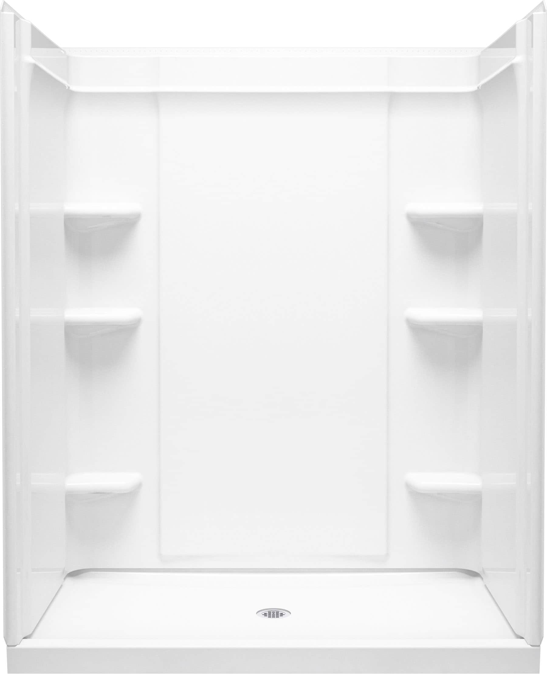 Panel de pared lateral para ducha en alcoba de 2 piezas directo al perno de 34 pulgadas de ancho x 34 pulgadas de profundidad x 72.45 pulgadas de altura en blanco de Sterling Medley 72405800-0