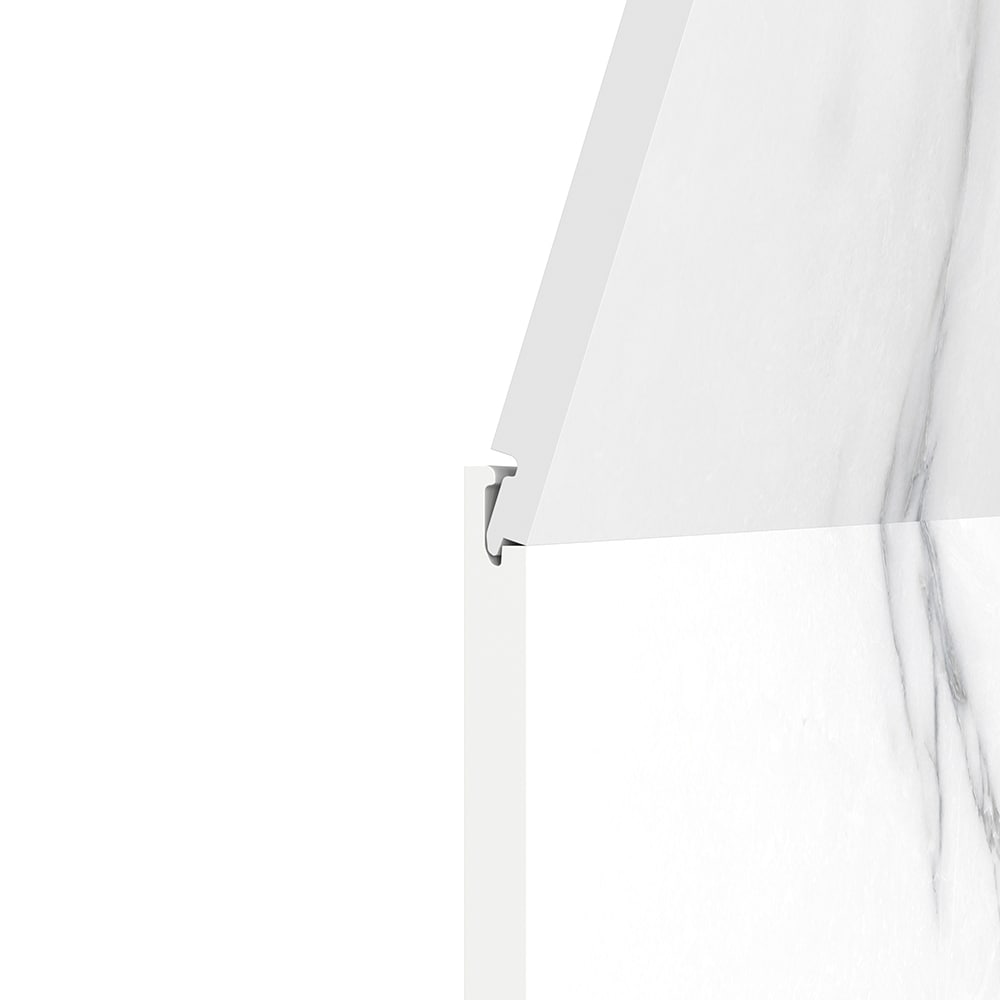 Recubrimiento de pared de ducha de alcoba Carrara White de 9 piezas para pegar 60 pulgadas de ancho x 32 pulgadas de profundidad x 78 pulgadas de alto, de allen + roth.