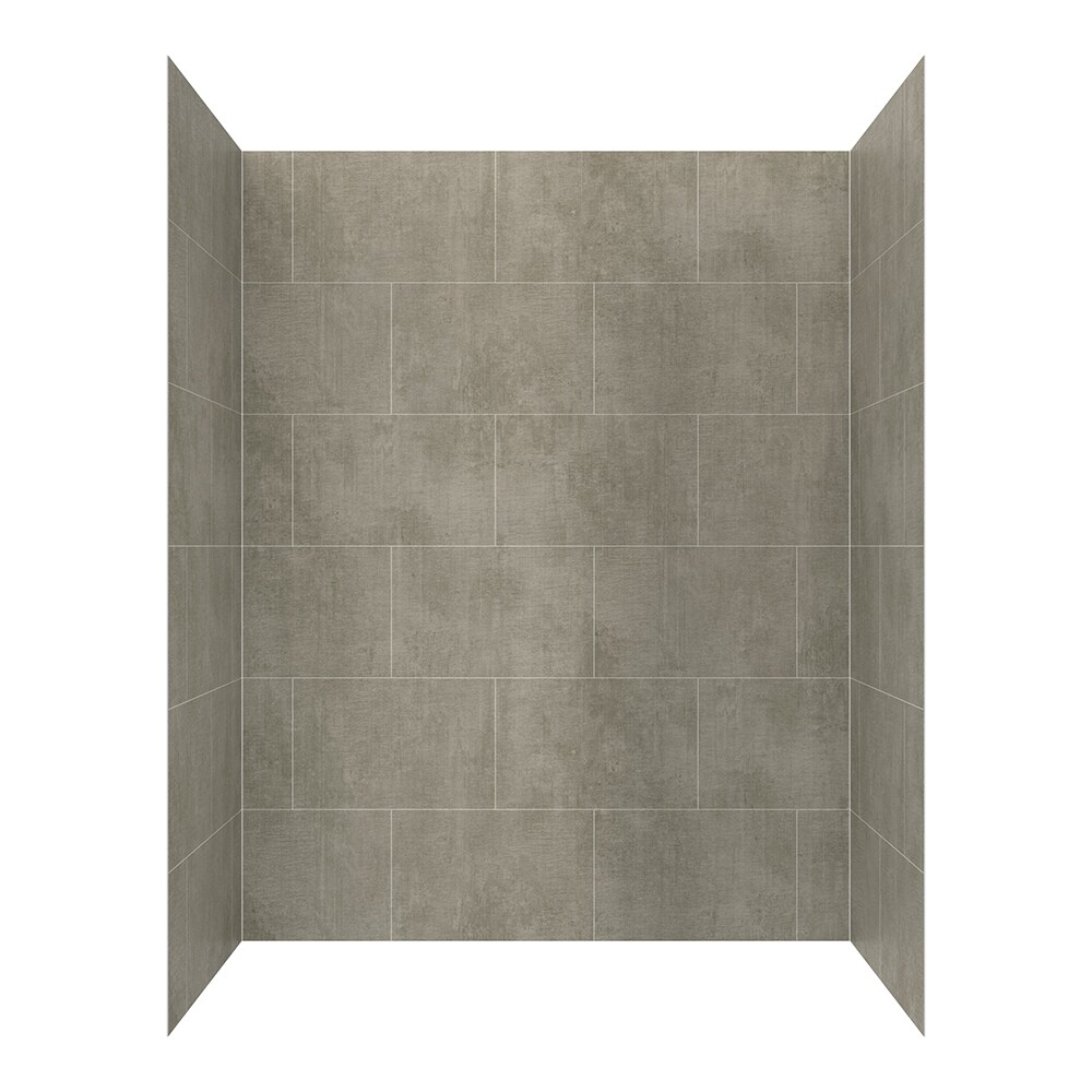 Recubrimiento de pared para regadera en alacena de 9 piezas Quarry de 60 pulgadas de ancho x 32 pulgadas de profundidad x 78 pulgadas de altura de allen + roth