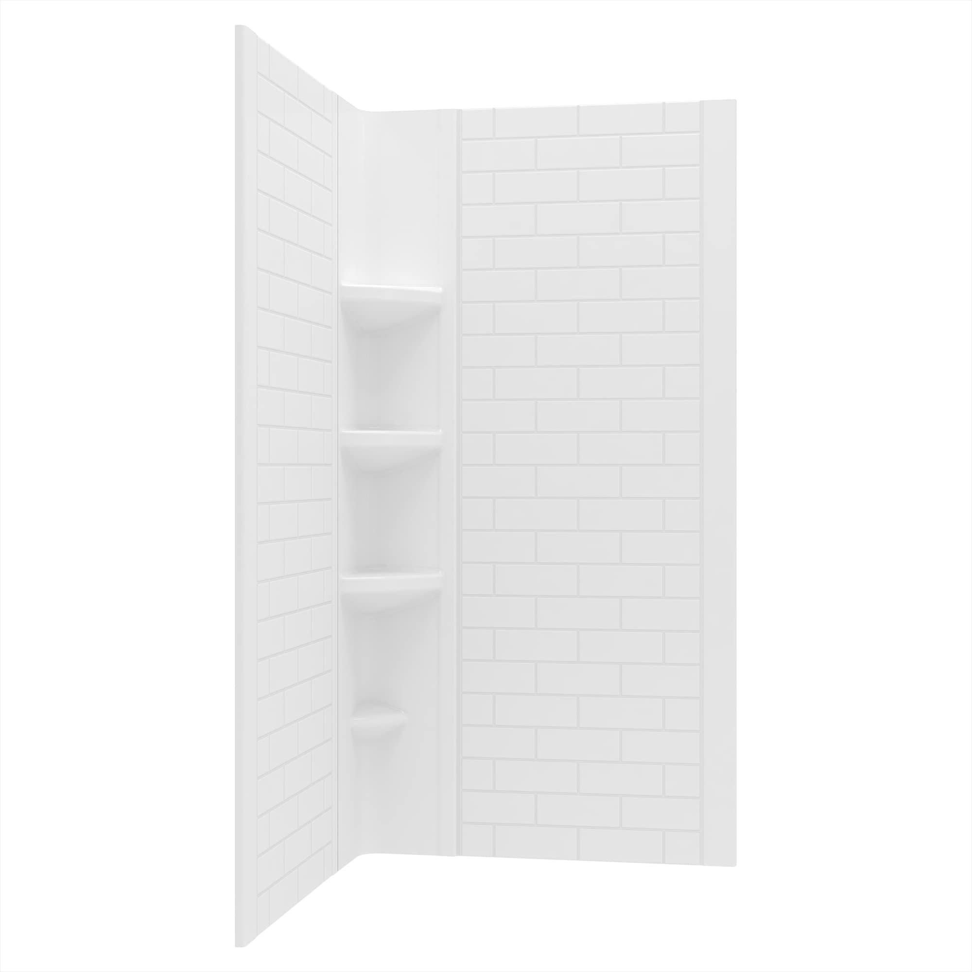 Panel de pared para esquina de ducha American Standard Elevate de 38 pulgadas de ancho x 38 pulgadas de profundidad x 72 pulgadas de altura en blanco ártico de 3 piezas para pegar 2947SWT38.011.