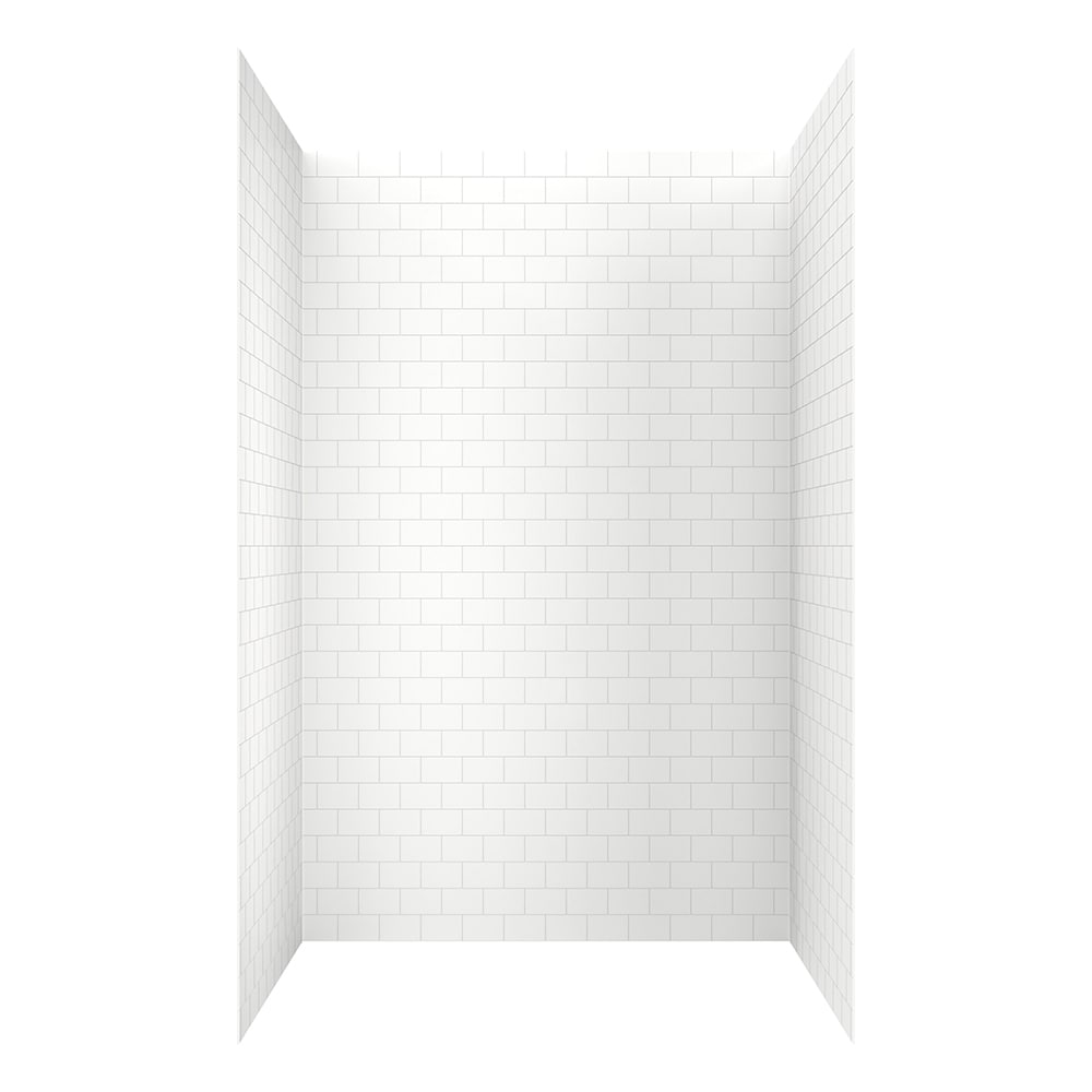 Juego de paredes para ducha en almacén con piezas de azulejo blanco de 48 pulgadas de ancho x 34 pulgadas de profundidad x 78 pulgadas de alto de allen + roth