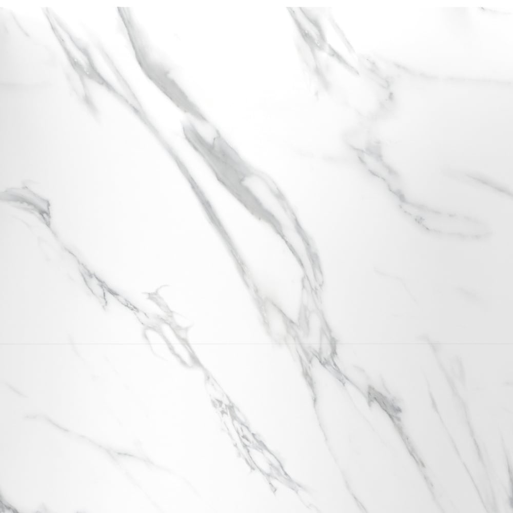 Revestimiento de pared de ducha alcoba de mármol blanco Carrara de 9 piezas, adherido, de 48 pulgadas de ancho x 34 pulgadas de profundidad x 78 pulgadas de altura de allen + roth