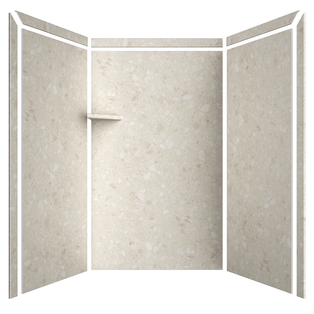Revestimiento de pared para ducha FlexStone Elegance 3 Calabria 48 pulgadas de ancho x 36 pulgadas de profundidad x 80 pulgadas de altura - Pieza de instalación con pegamento