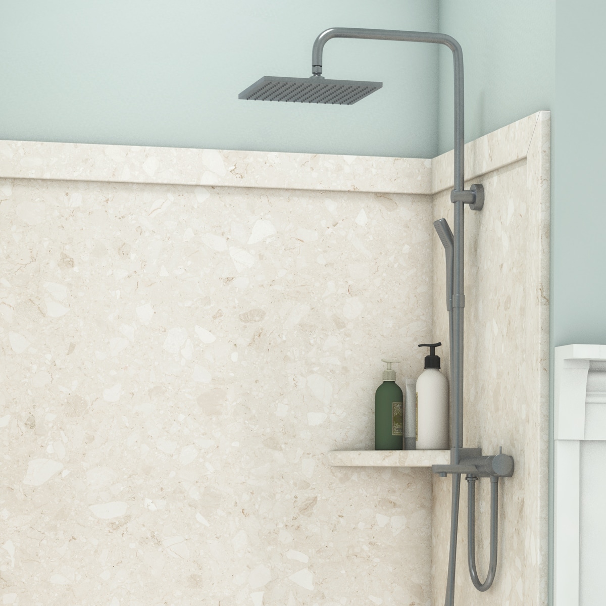 Revestimiento de pared para ducha FlexStone Elegance 3 Calabria 48 pulgadas de ancho x 36 pulgadas de profundidad x 80 pulgadas de altura - Pieza de instalación con pegamento