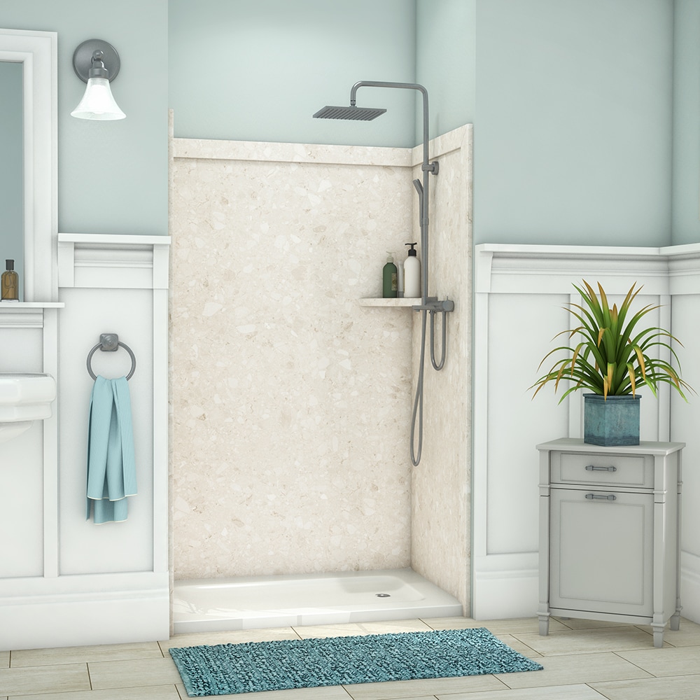 Revestimiento de pared para ducha FlexStone Elegance 3 Calabria 48 pulgadas de ancho x 36 pulgadas de profundidad x 80 pulgadas de altura - Pieza de instalación con pegamento