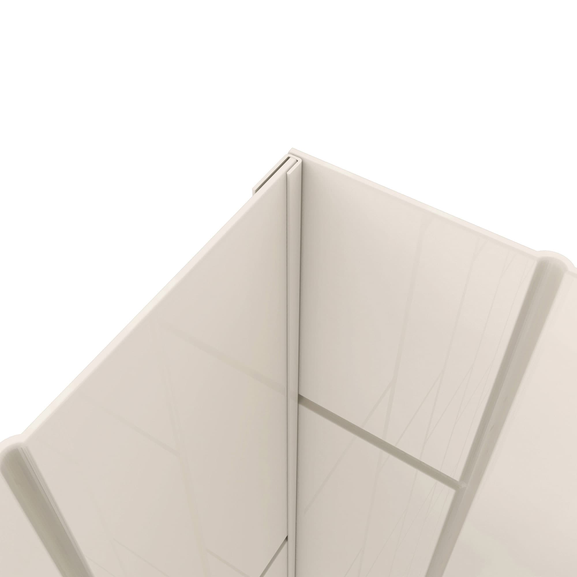 Kit de panel de ducha encastrado de 4.0 piezas en color bizcocho DreamLine QWALL-VS de 54 pulgadas de ancho x 42 pulgadas de profundidad x 76 pulgadas de altura SHBW-1554760-22