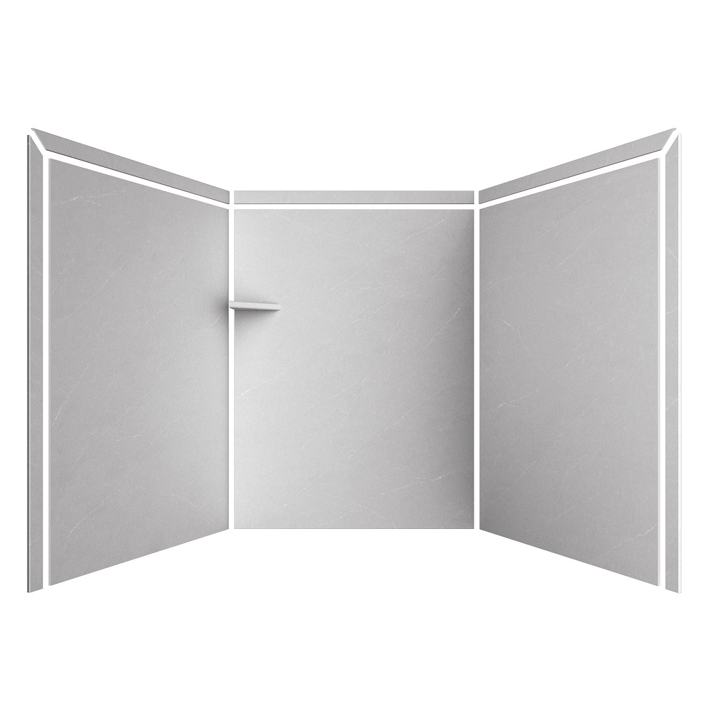 Kit de panel de ducha encajable FlexStone Adaptable 60 pulgadas de ancho x 60 pulgadas de profundidad x 80 pulgadas de alto en Sal Marina 3.0 piezas SSK60607831SE.