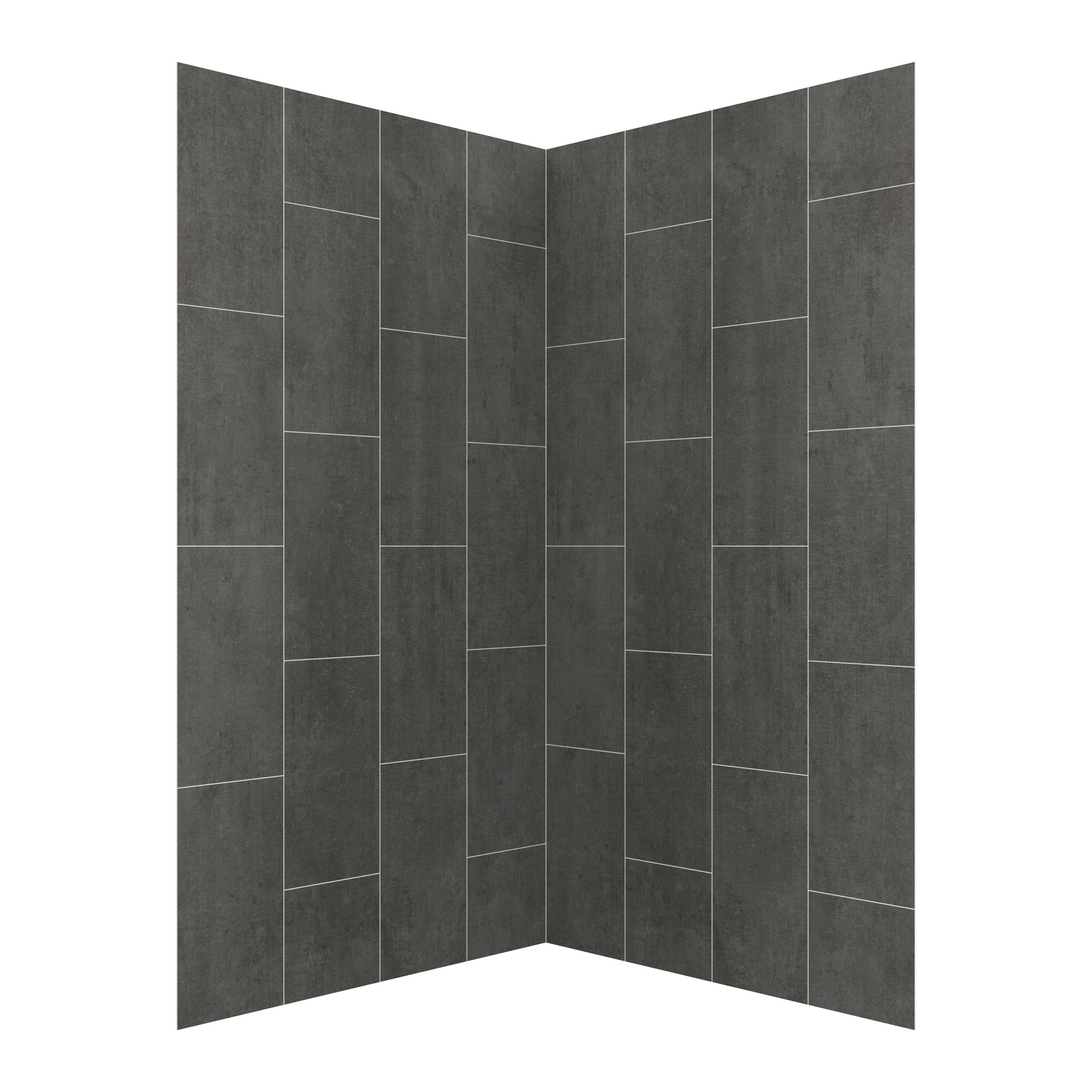 Panel de pared para esquina de ducha encolado de 2 piezas Slate 2.0 de CRAFT + MAIN Jetcoat 42 pulg. de ancho x 42 pulg. de profundidad x 78 pulg. de altura