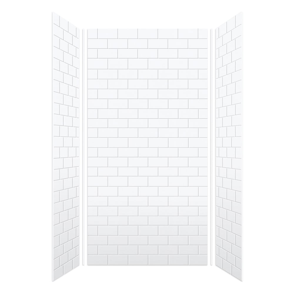Kit de paneles de ducha de alcoba Transolid SaraMar de 48 pulgadas de ancho x 36 pulgadas de profundidad x 96 pulgadas de altura, color blanco, de 3.0 piezas para pegar SWK483696-21