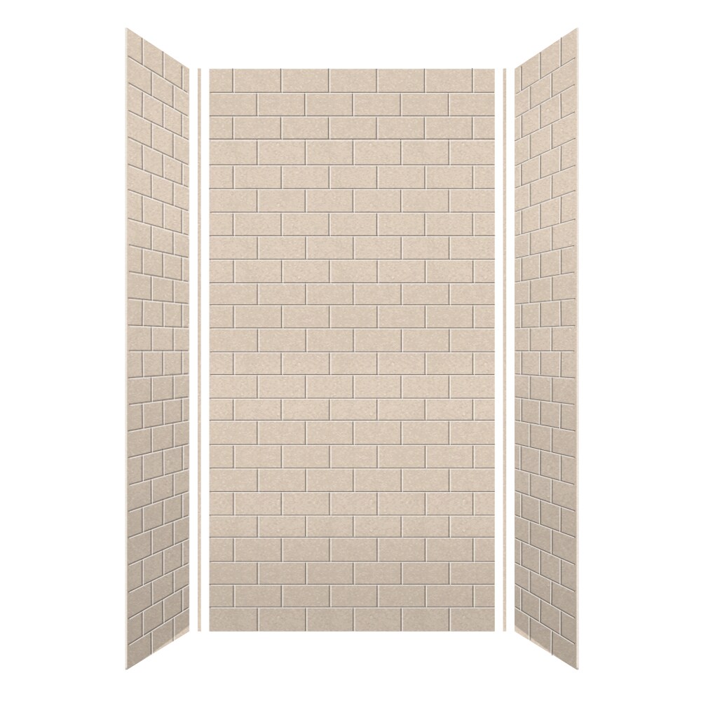 Kit de panel de ducha en alcoba Transolid SaraMar de 48 pulgadas de ancho x 36 pulgadas de profundidad x 96 pulgadas de altura en Cashew 3.0 - 3 piezas de instalación con adhesivo SWK483696-28.