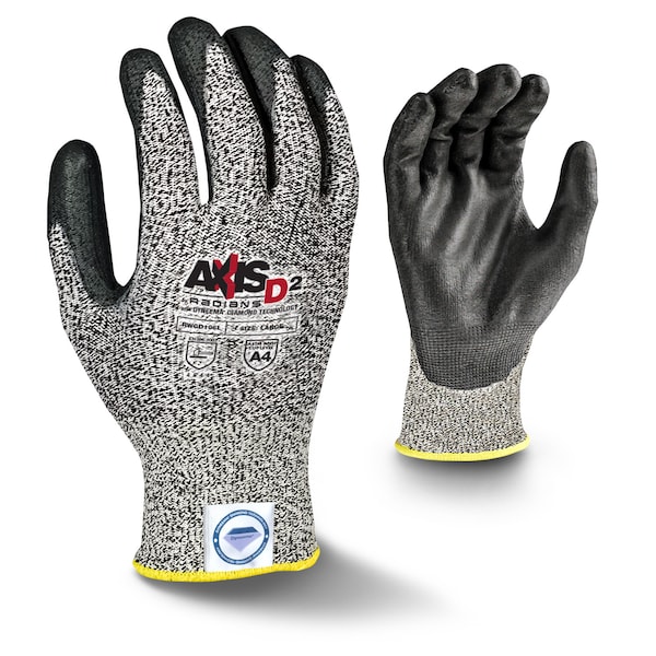 Guantes recubiertos resistentes al corte en radianes, Nivel de corte A4, negro/gris, 2XL - RWGD106XXL