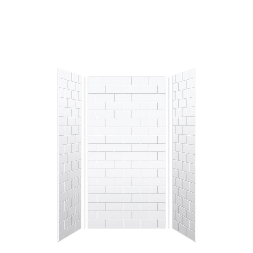 Kit de panel de ducha encofrado SaraMar de 36 pulgadas de ancho x 36 pulgadas de profundidad x 72 pulgadas de alto en color blanco de 3.0 piezas SWK363672-21