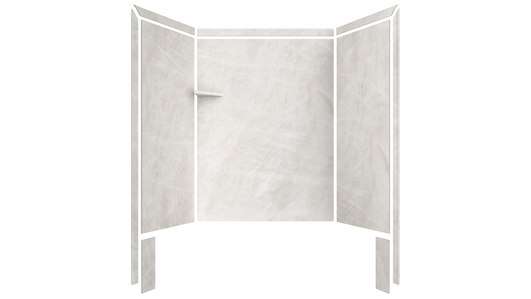 Recubrimiento de pared para regadera tipo alcove FlexStone Dune de 3 piezas, 60 pulgadas de ancho x 36 pulgadas de profundidad x 80 pulgadas de altura