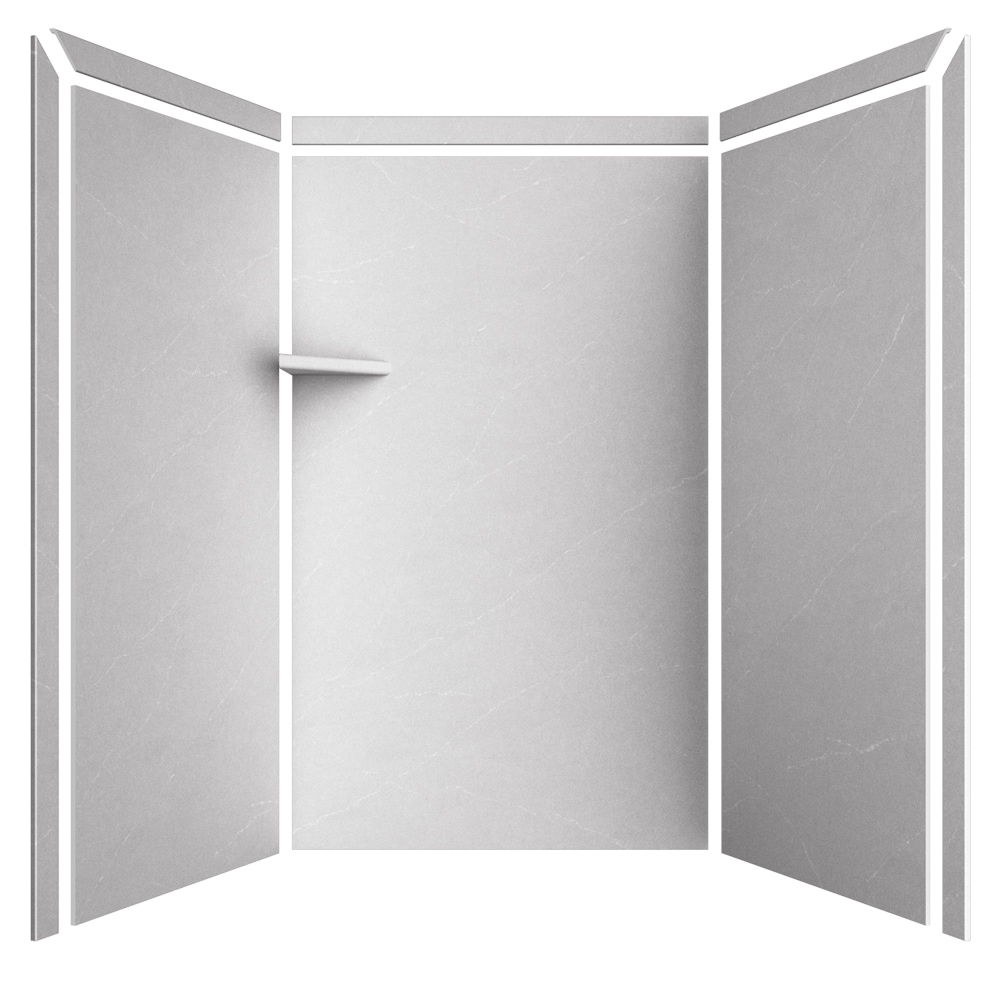 Revestimiento para pared de ducha FlexStone Elegance 3 piezas 48 pulgadas de ancho x 36 pulgadas de profundidad x 80 pulgadas de altura en color Sal Marina 3.0
