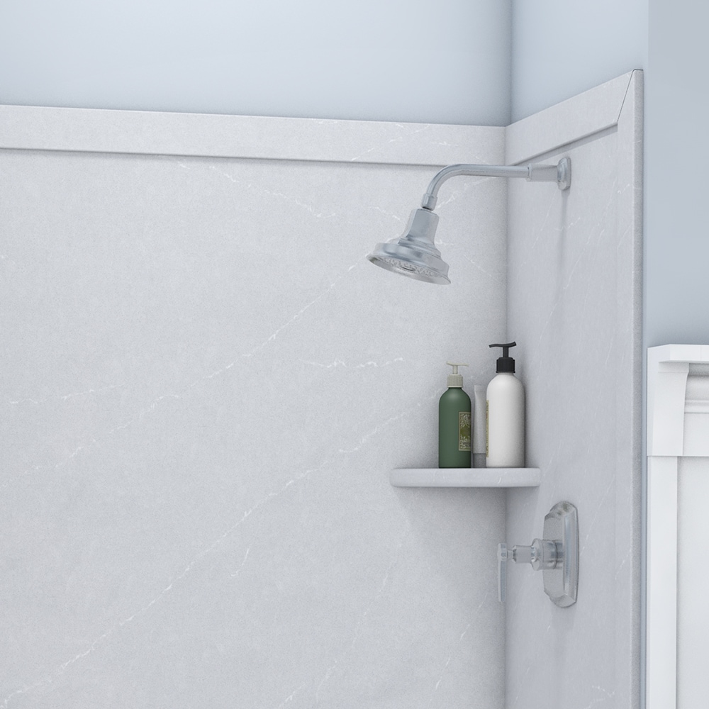 Revestimiento para pared de ducha FlexStone Elegance 3 piezas 48 pulgadas de ancho x 36 pulgadas de profundidad x 80 pulgadas de altura en color Sal Marina 3.0