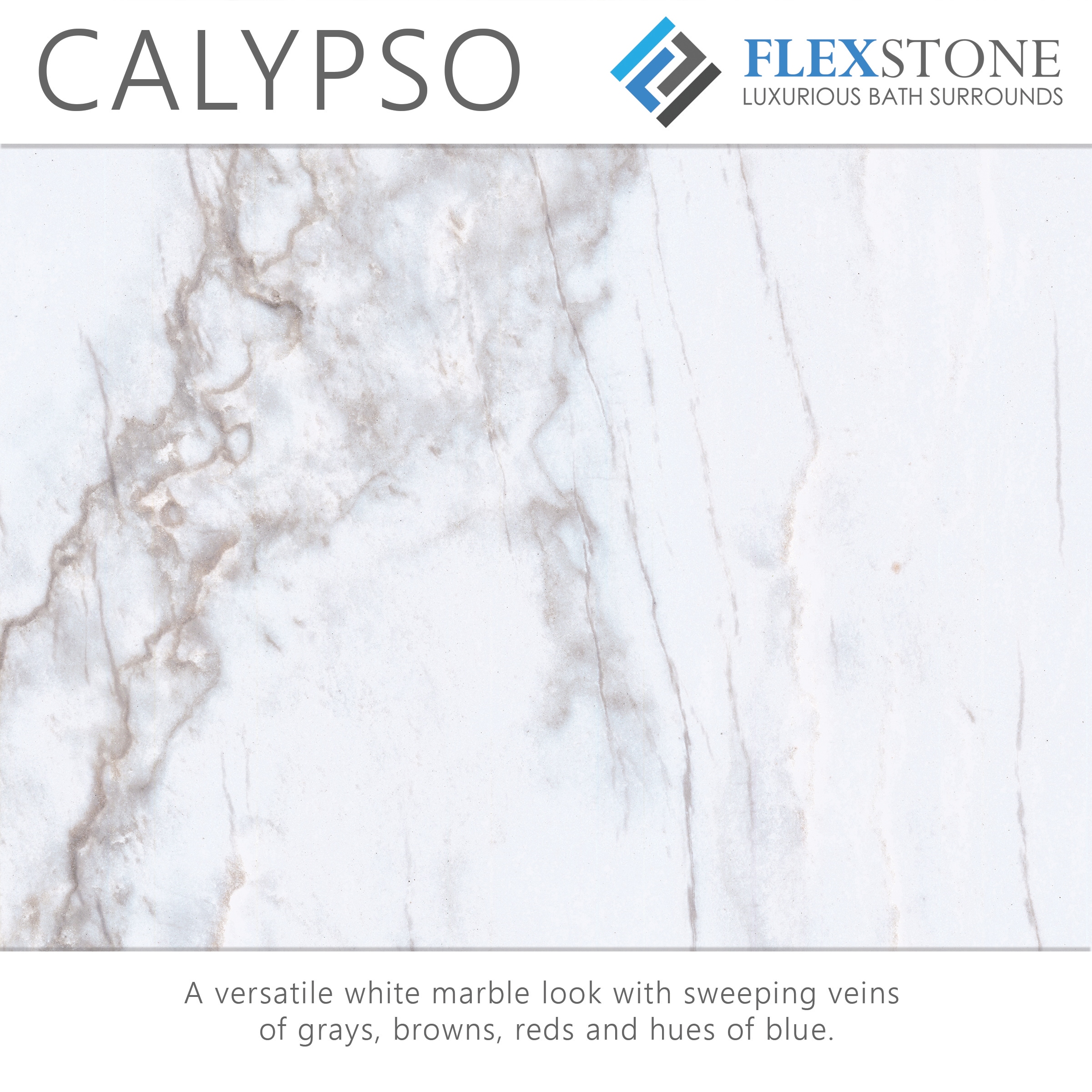 Recubrimiento de pared para ducha alcoba FlexStone Elegance 3 Calypso 3.0 de 48 pulgadas de ancho x 36 pulgadas de profundidad x 80 pulgadas de altura