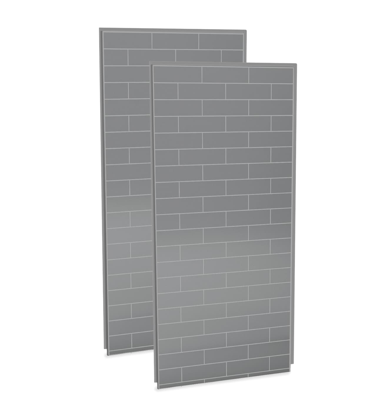 Panel de pared para esquina de ducha directo a la pared de 36 pulgadas de ancho x 1.13 pulgadas de profundidad x 80 pulgadas de alto en gris ceniza metro, de 2 piezas MAAX Utile 103378-301-501-000.