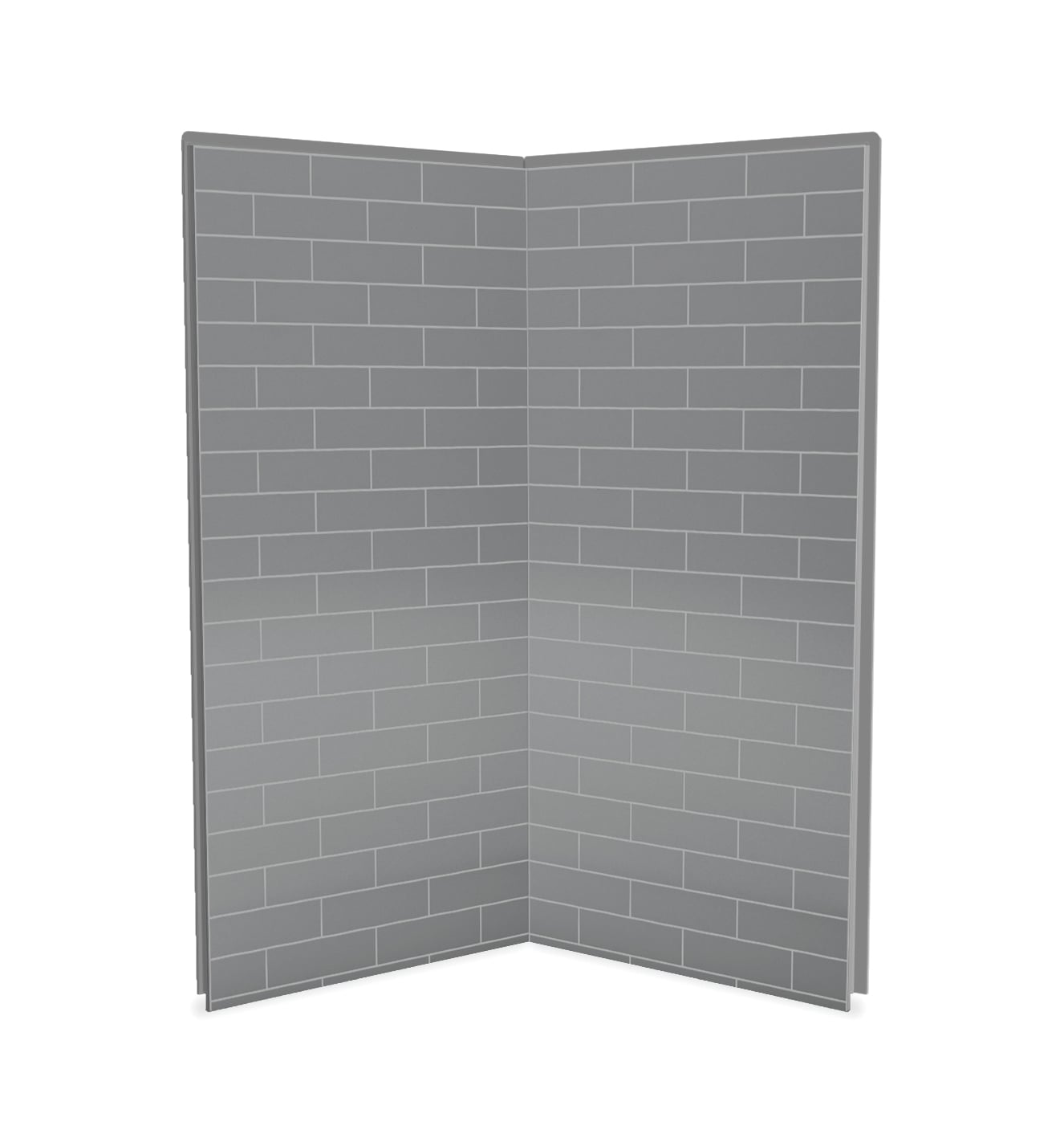 Panel de pared para esquina de ducha directo a la pared de 36 pulgadas de ancho x 1.13 pulgadas de profundidad x 80 pulgadas de alto en gris ceniza metro, de 2 piezas MAAX Utile 103378-301-501-000.