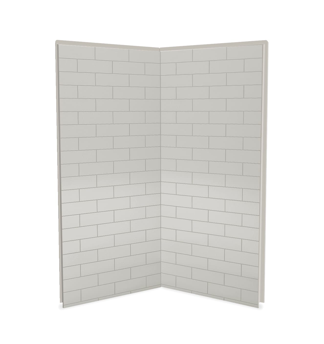 Panel de pared de esquina para ducha directa a tablero MAAX Utile de 36 pulg. de ancho x 1.13 pulg. de profundidad x 80 pulg. de altura en color gris suave Metro 2 piezas 103378-301-500-000