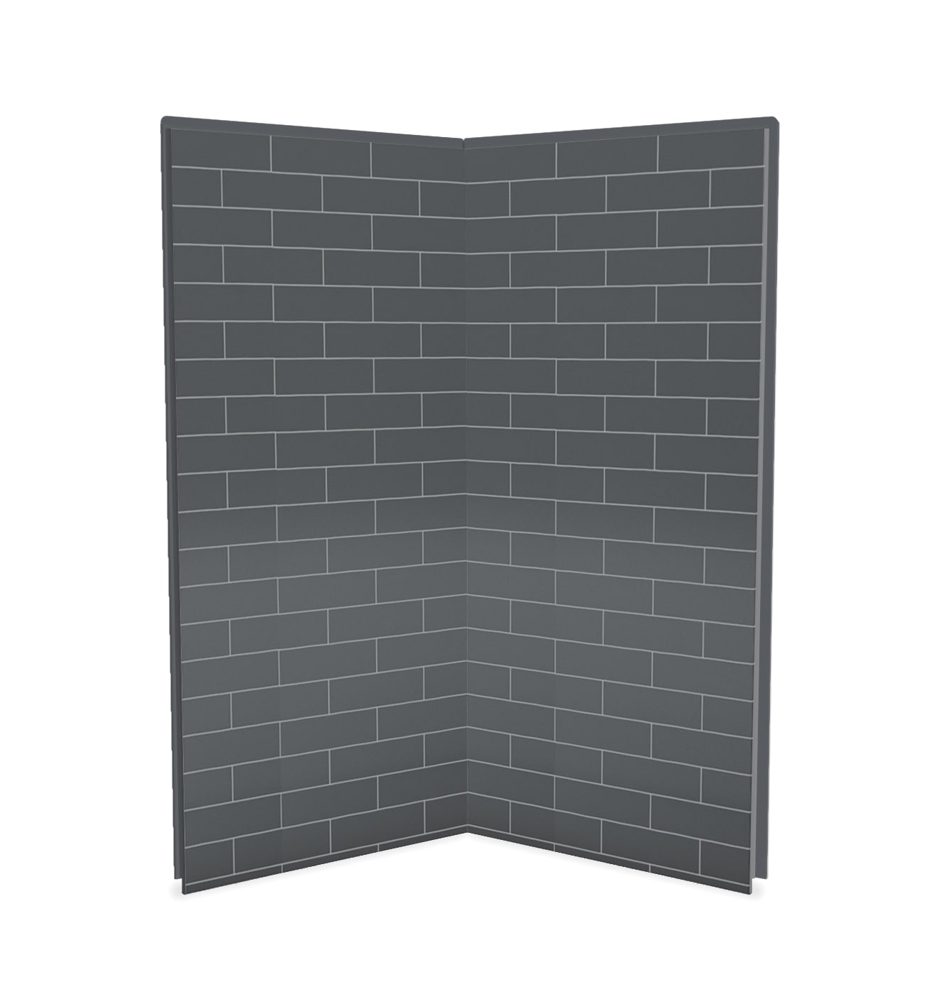 Panel de pared de esquina para ducha MAAX Utile de 36 pulgadas de ancho x 1.13 pulgadas de profundidad x 80 pulgadas de alto en color gris trueno de 2 piezas directo al montante 103378-301-019-000