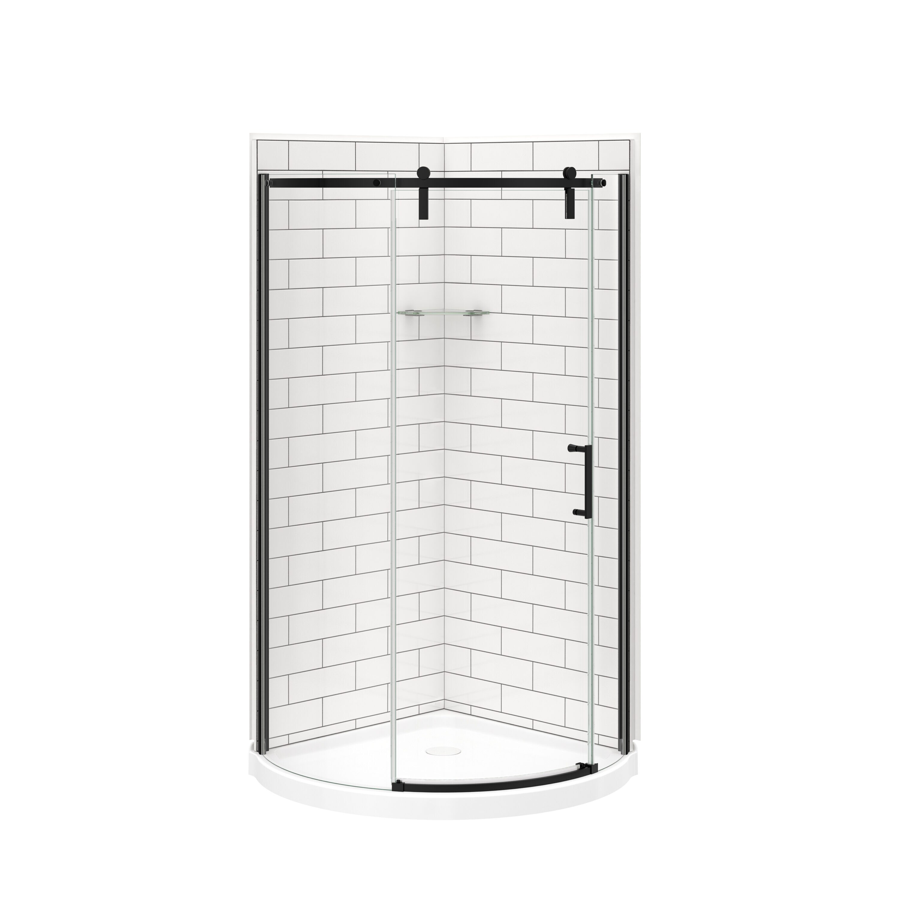 Panel de esquina de pared para ducha directo al montante Metro Tux de 2 piezas de MAAX Utile, de 35 pulg. de ancho x 1.13 pulg. de profundo x 80 pulg. de alto, 103388-301-526-000