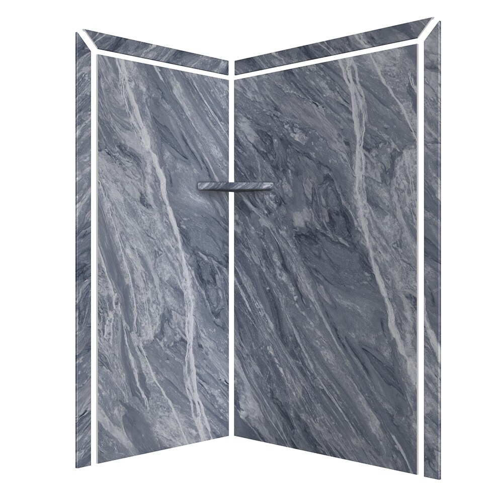Panel de pared de esquina para regadera de dos piezas FlexStone Elegance 2 Beaumont 2.0 de 48 pulgadas de ancho x 36 pulgadas de profundidad x 80 pulgadas de alto
