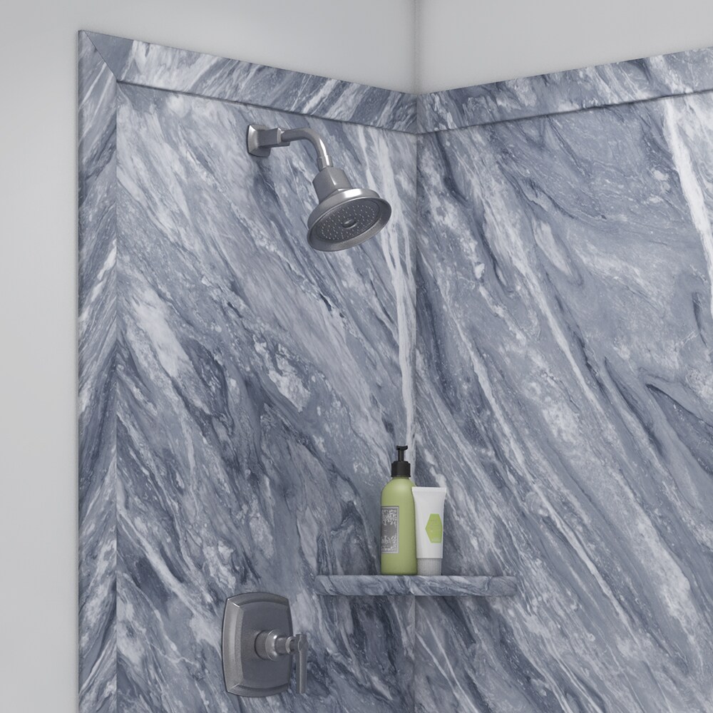 Panel de pared de esquina para regadera de dos piezas FlexStone Elegance 2 Beaumont 2.0 de 48 pulgadas de ancho x 36 pulgadas de profundidad x 80 pulgadas de alto