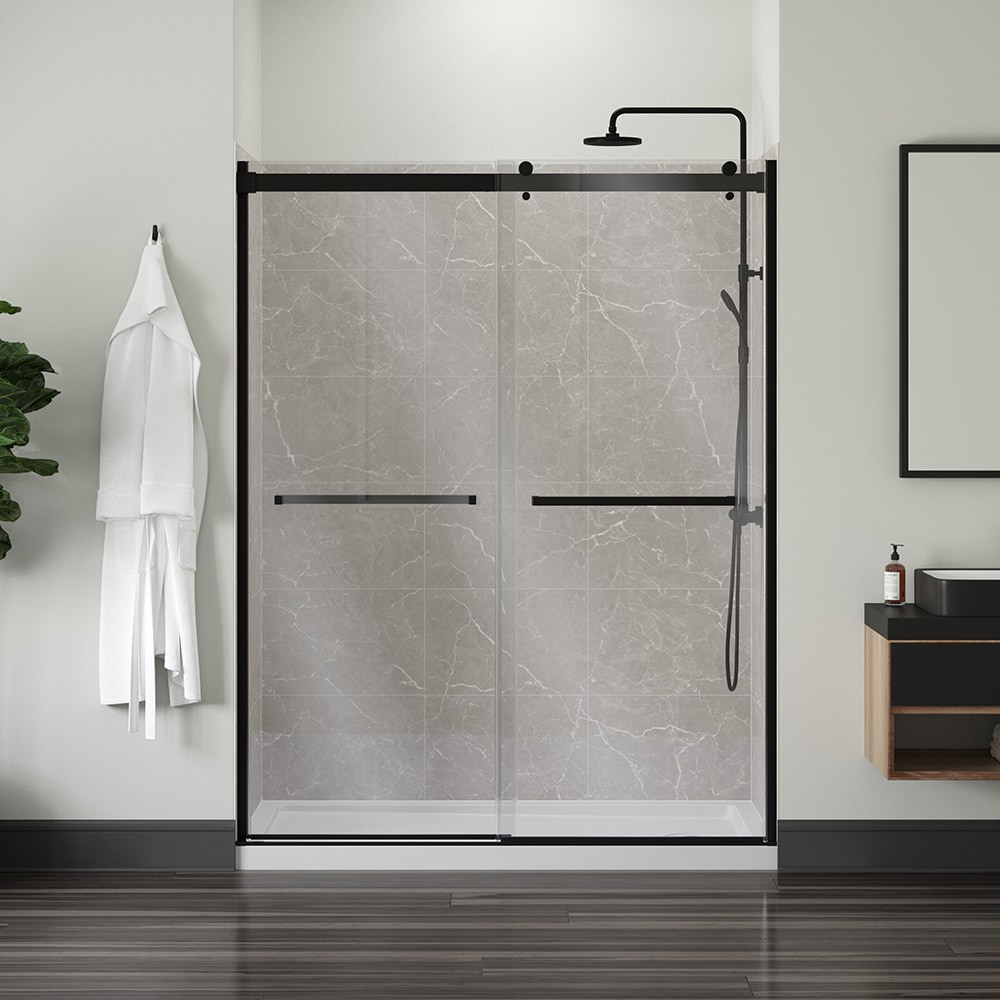 Recubrimiento de pared para ducha encastrable Jetcoat 60 pulgadas de ancho x 36 pulgadas de profundidad x 78 pulgadas de altura en color gris, 5 piezas.