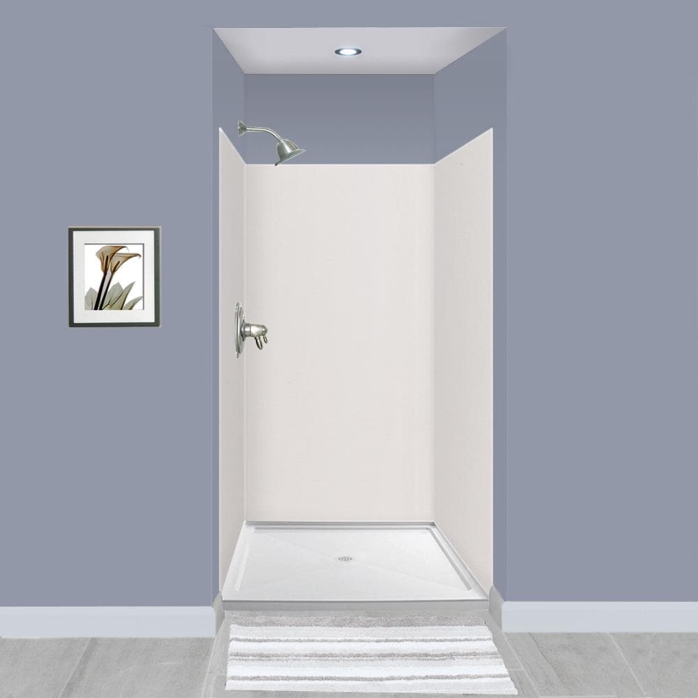 Kit de panel de ducha de alvéolo de 3 piezas con pegamento Expressions de Transolid, blanco de 36 pulgadas de ancho por 36 pulgadas de profundidad por 72 pulgadas de alto EWK363672-31.