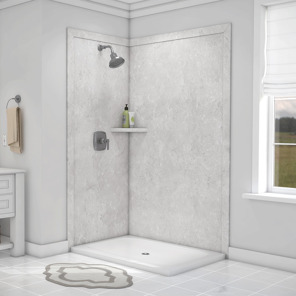 Panel de esquina para ducha de 2 piezas FlexStone Elegance 2 Tundra 2.0 de 48 pulgadas de ancho x 36 pulgadas de profundidad x 80 pulgadas de altura SSK48367821TU