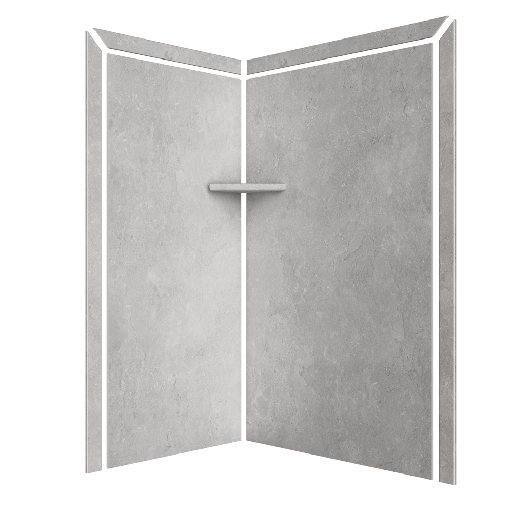 Panel de esquina para ducha de 2 piezas FlexStone Elegance 2 Tundra 2.0 de 48 pulgadas de ancho x 36 pulgadas de profundidad x 80 pulgadas de altura SSK48367821TU