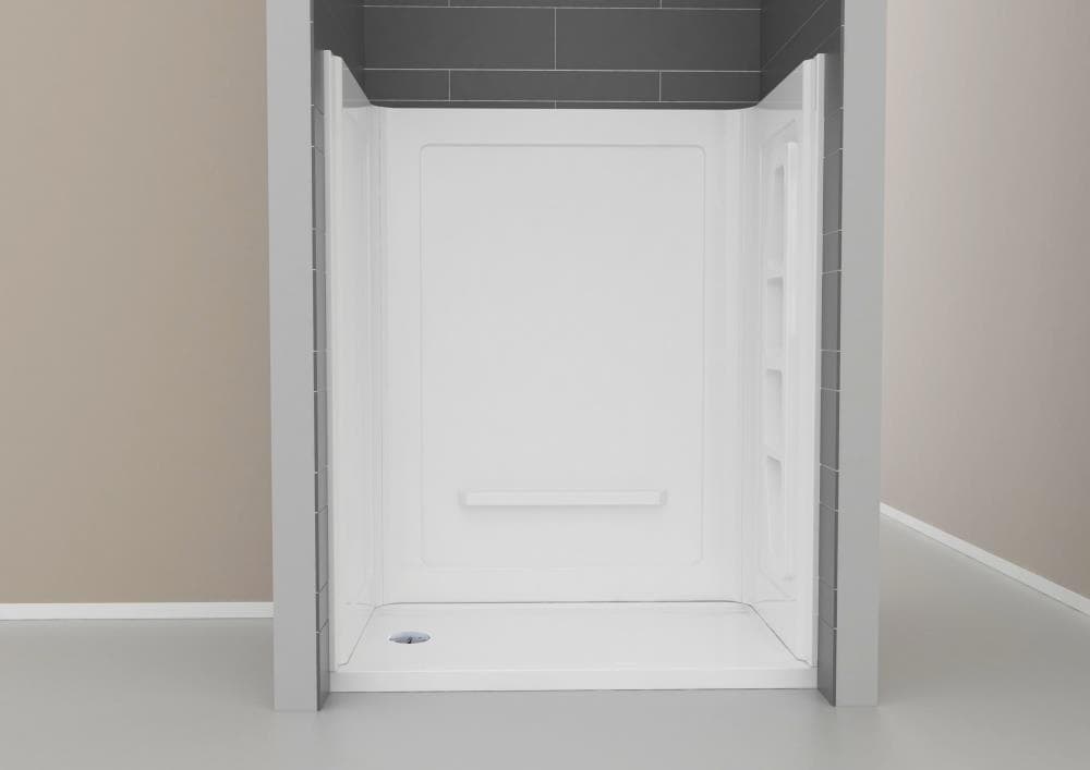 Kit de panel para regadera de tres piezas en blanco ANZZI Forum de 60 pulgadas de ancho x 36 pulgadas de profundidad x 74 pulgadas de altura para instalar con pegamento en el nicho de la regadera SW-AZ010WH.