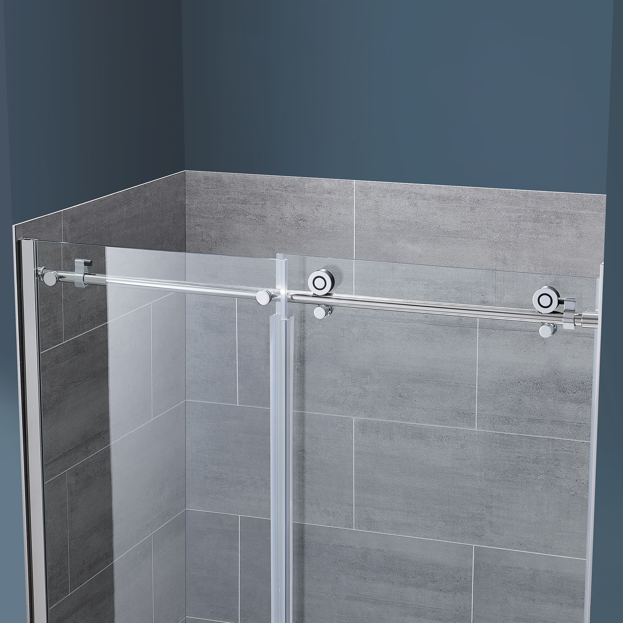 Panel de esquina para pared de ducha de color gris claro de 48 pulgadas de ancho x 32 pulgadas de profundidad x 80 pulgadas de alto de 2.0 piezas de OVE Decors - Modelo 15SAP-MISC48-GRY