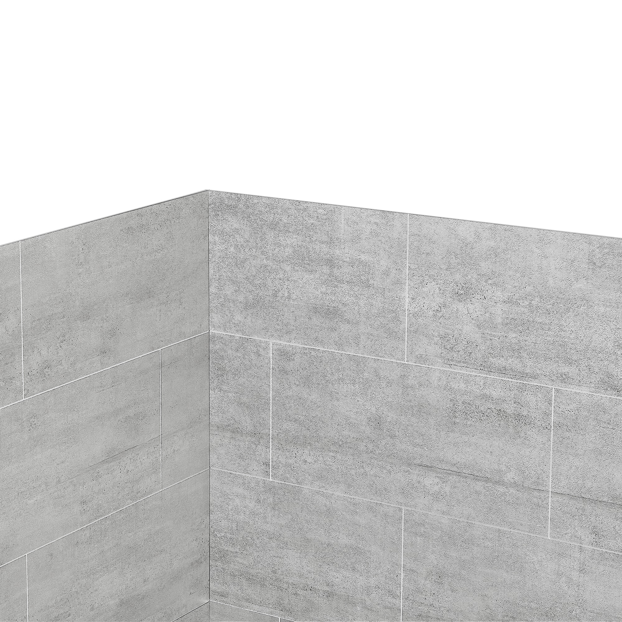Panel de esquina para pared de ducha de color gris claro de 48 pulgadas de ancho x 32 pulgadas de profundidad x 80 pulgadas de alto de 2.0 piezas de OVE Decors - Modelo 15SAP-MISC48-GRY