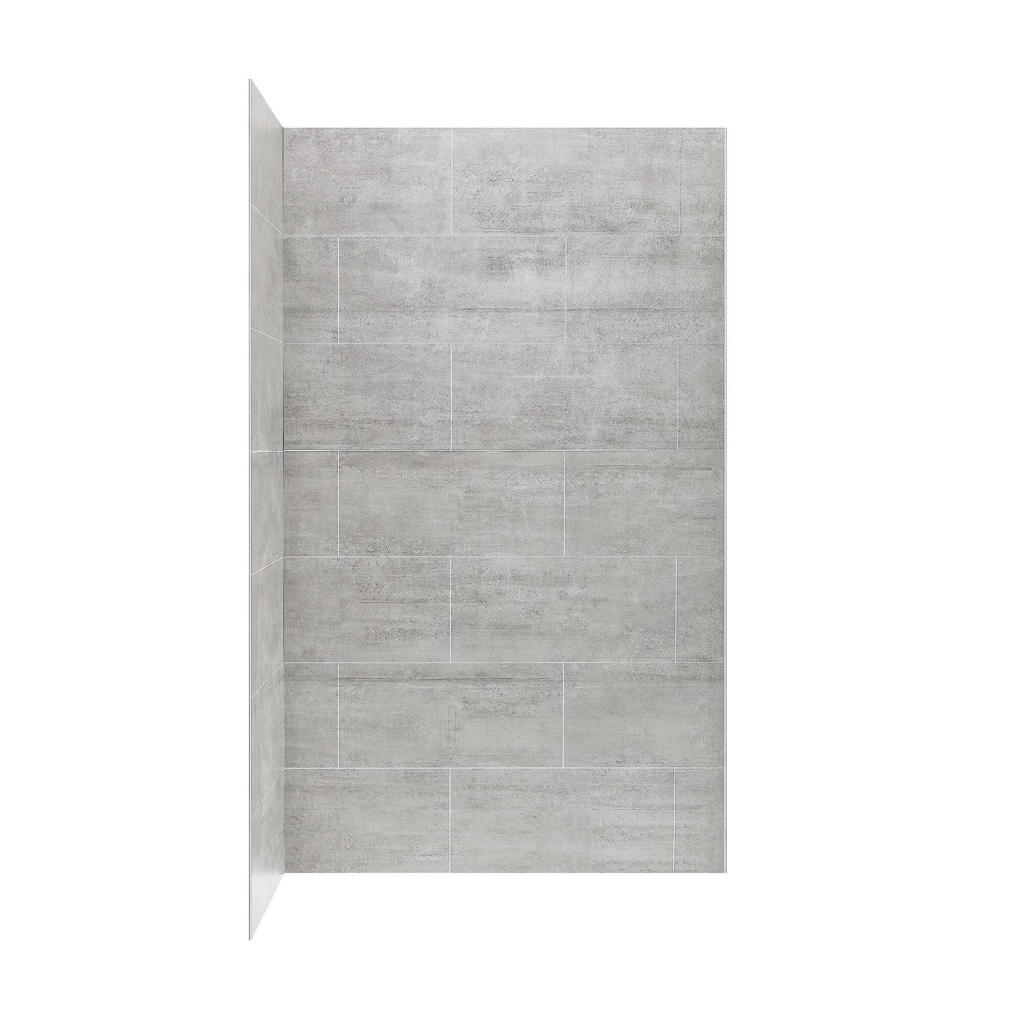 Panel de esquina para pared de ducha de color gris claro de 48 pulgadas de ancho x 32 pulgadas de profundidad x 80 pulgadas de alto de 2.0 piezas de OVE Decors - Modelo 15SAP-MISC48-GRY