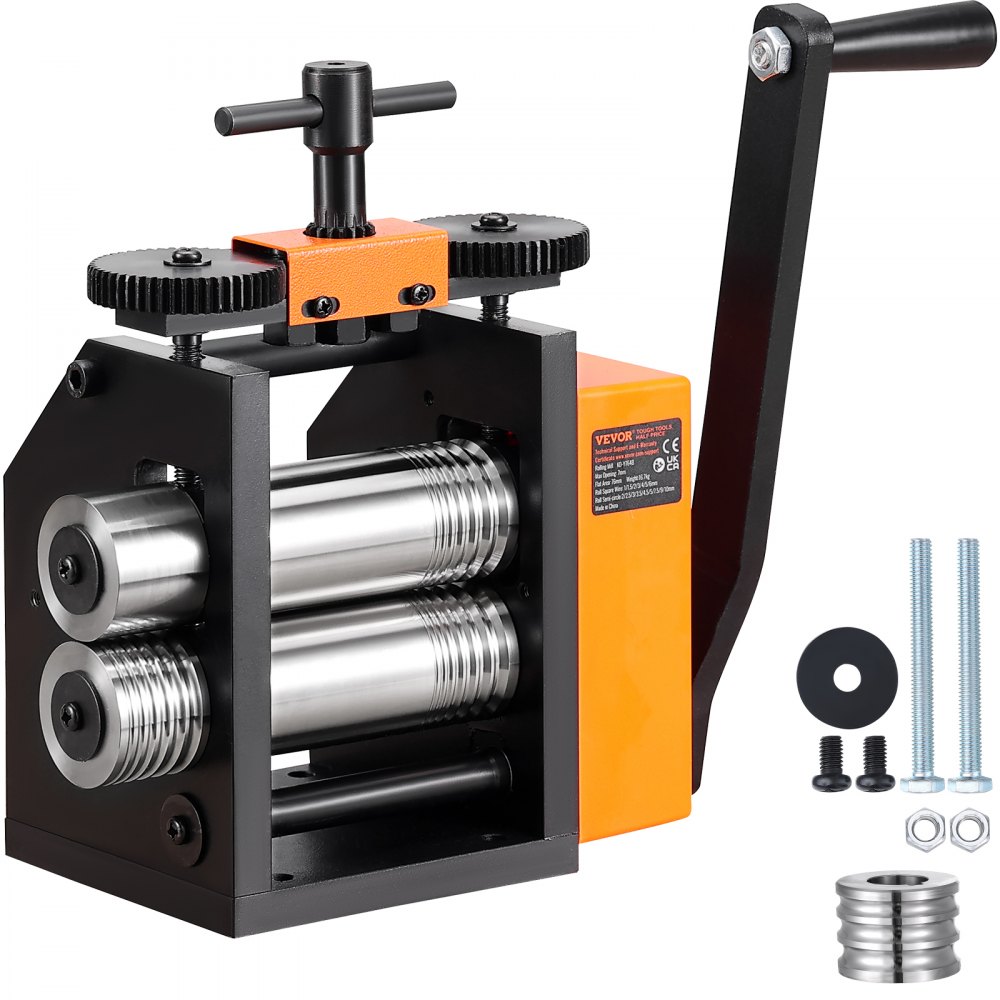 VEVOR Rolling Mill, 2.95"/75 mm Jewelry Rolling Mill Machine, 1: 2 Gear Ratio, 3-in-1 Multi-function Rolling Mill, 0.03-6.5mm Press Thickness for Metal Jewelry Making Sheet Square Wire Semicircle - SHYYPJ3H175MUUC1YV0