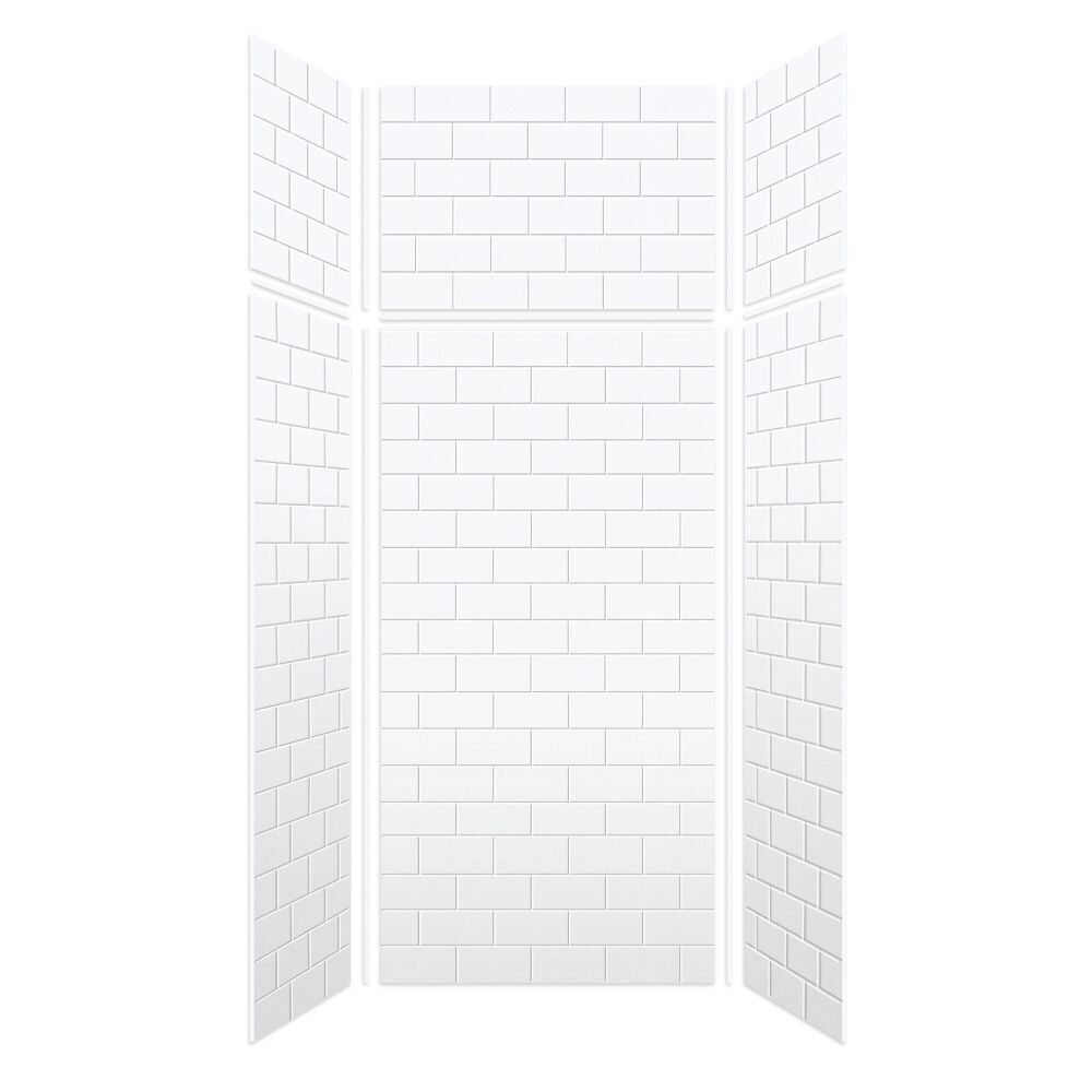 Kit de panel de ducha encajes de 3.0 piezas Transolid Saramar Velvet 36 pulgadas de ancho x 36 pulgadas de profundidad x 96 pulgadas de alto en blanco